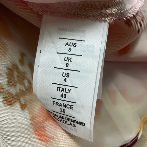 NICHOLAS Simie Gathered Floral-Print Satin-Twill Mini Dress Pink - Picture 13 of 16